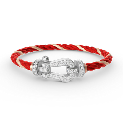 [OrnoraJewelry]FORCE LARGE HORSESHOE FULL DIAMOND BRACELET SILVER