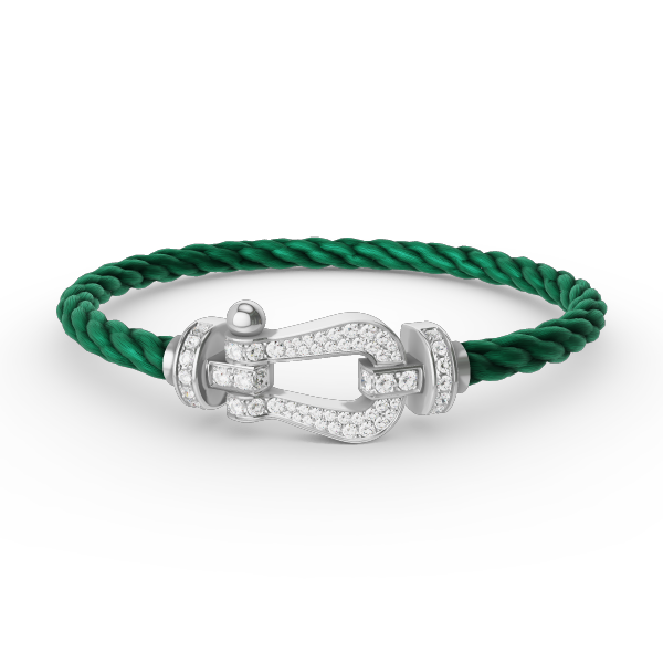 [OrnoraJewelry]FORCE LARGE HORSESHOE FULL DIAMOND BRACELET SILVER