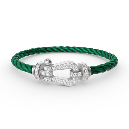 [OrnoraJewelry]FORCE LARGE HORSESHOE FULL DIAMOND BRACELET SILVER