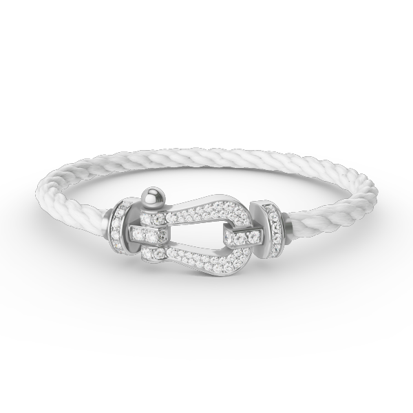 [OrnoraJewelry]FORCE LARGE HORSESHOE FULL DIAMOND BRACELET SILVER