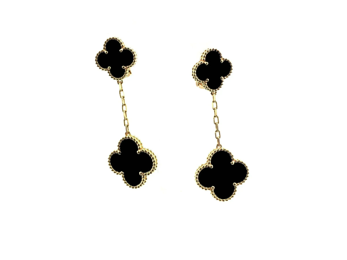 [OrnoraJewelry]CLOVER 2 MOTIFS  EARRINGS (MULTIPLE CHOICESC