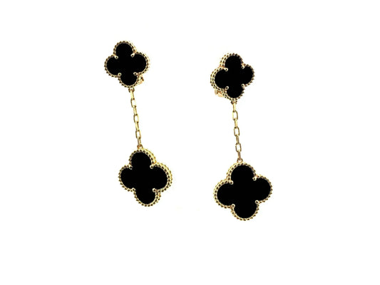 [OrnoraJewelry]CLOVER 2 MOTIFS  EARRINGS (MULTIPLE CHOICESC