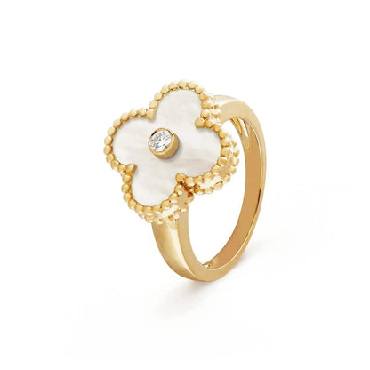 [OrnoraJewelry]CLOVER PINK MOP RING GOLD DIAMOND