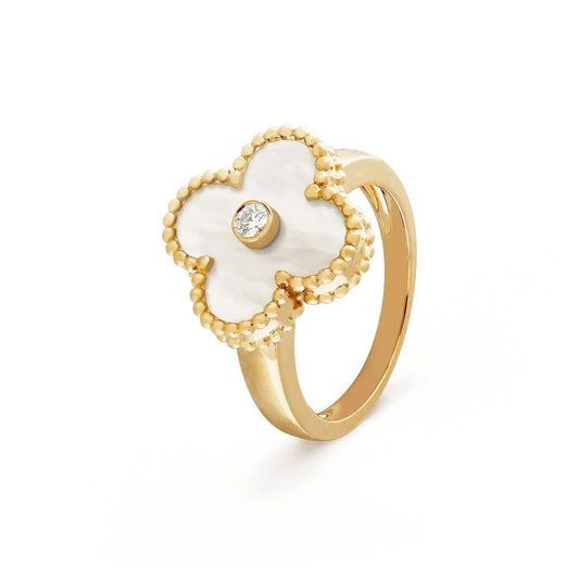 [OrnoraJewelry]CLOVER PINK MOP RING GOLD DIAMOND