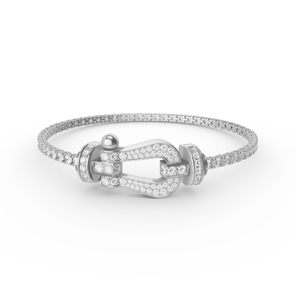 [OrnoraJewelry]FORCE  LARGE HORSESHOE FULL DIAMOND TENNIS BRACELET