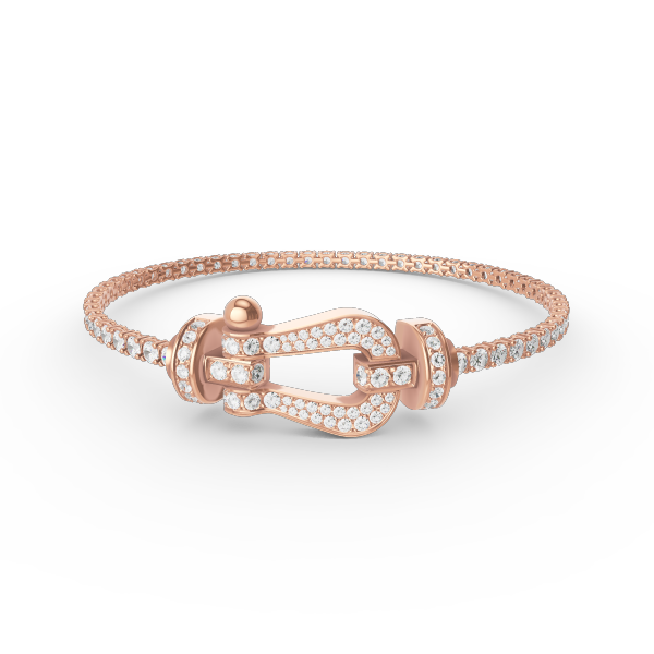 [OrnoraJewelry]FORCE  LARGE HORSESHOE FULL DIAMOND TENNIS BRACELET
