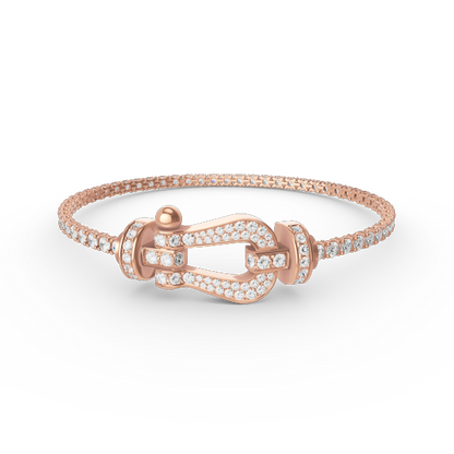 [OrnoraJewelry]FORCE  LARGE HORSESHOE FULL DIAMOND TENNIS BRACELET