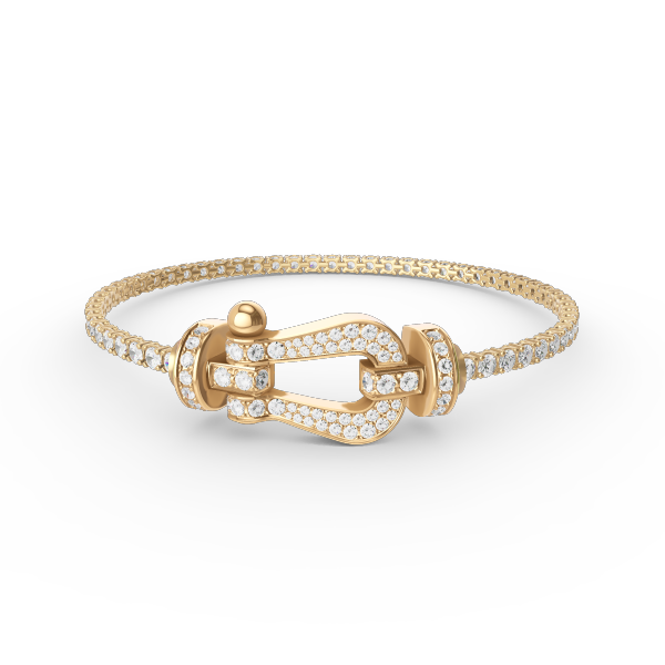 [OrnoraJewelry]FORCE  LARGE HORSESHOE FULL DIAMOND TENNIS BRACELET