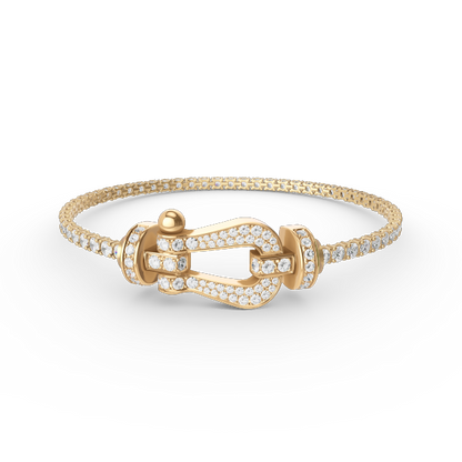 [OrnoraJewelry]FORCE  LARGE HORSESHOE FULL DIAMOND TENNIS BRACELET