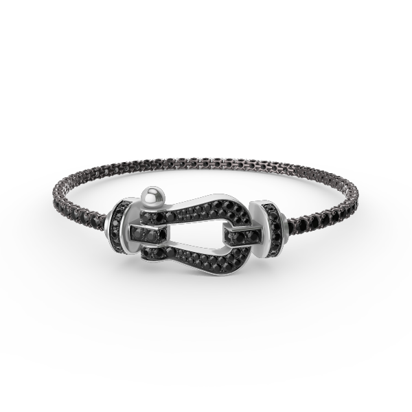 [OrnoraJewelry]FORCE  LARGE HORSESHOE FULL DIAMOND TENNIS BRACELET