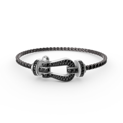 [OrnoraJewelry]FORCE  LARGE HORSESHOE FULL DIAMOND TENNIS BRACELET